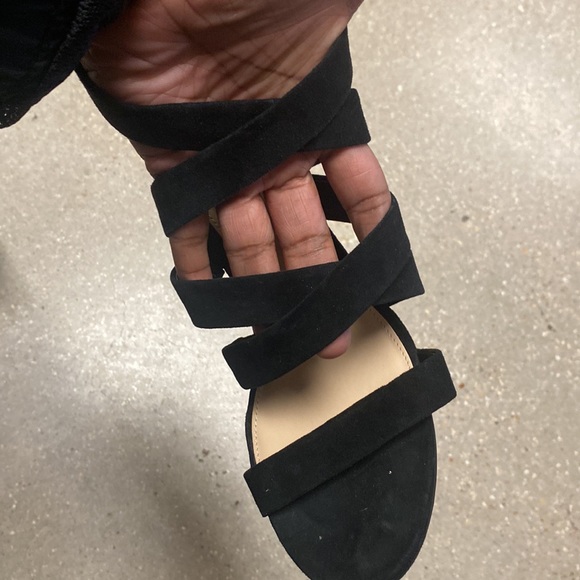 Vince Camuto black suede heel dress sandal sz 9.5 - Picture 4 of 7